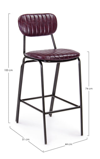Burgundy Industrial Bar Stool in Furniture from Oriana B www.orianab.com