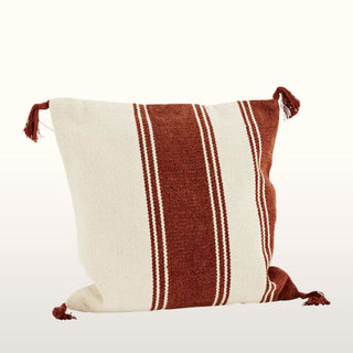 Burnt Orange Striped Cushion | 45x45 in Homewares from Oriana B www.orianab.com