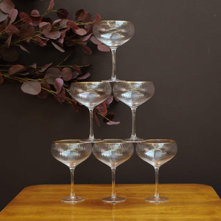 Champagne Coupe Glasses with Gold Rims | Set of 6Oriana BHomewares