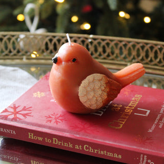 Chirpy Bird Candle Orange in Christmas from Oriana B. www.orianab.com