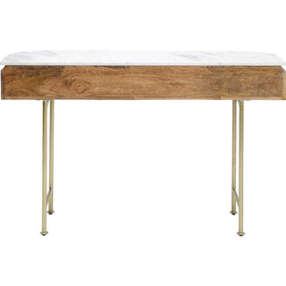 Curved Natural Wood and Marble Console Table | Oriana BOriana BFurniture