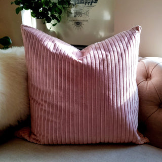 Corduroy Velvet Cushion | Misty Rose | 60 x 60 cmOriana BHomewares
