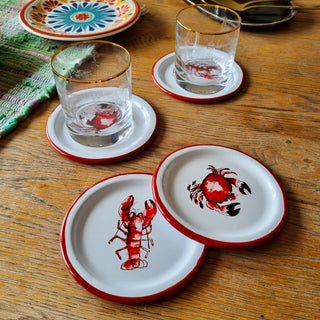 Crab & Lobster Enamel Coasters | Set of 4Oriana BHomewares