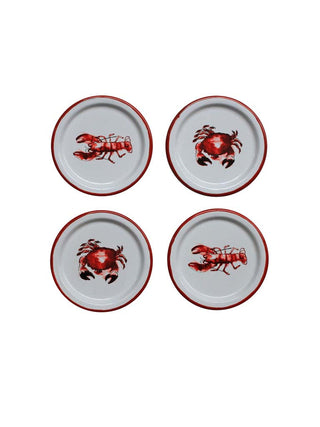 Crab & Lobster Enamel Coasters | Set of 4 in Homewares from Oriana B www.orianab.com