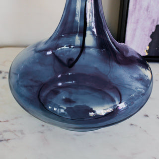 Curved Glass Lamp with Linen Shade | Blue in Archived from Oriana B www.orianab.com