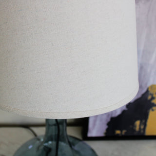 Curved Glass Lamp with Linen Shade | BlueOriana BLighting
