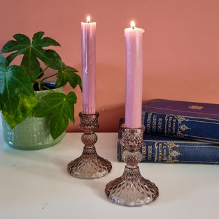 Diamond Glass Candlestick in Archived from Oriana B www.orianab.com