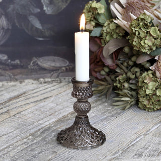 Diamond Glass Candlestick in Archived from Oriana B www.orianab.com