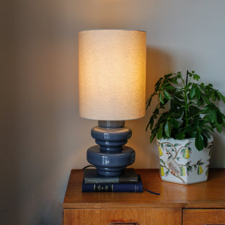 Blue Ceramic Lamp | Tall ShadeOriana BLighting