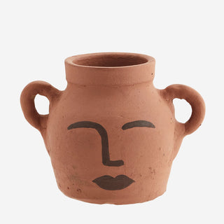 Clay Face Vase | Natural Dark BrownOriana BHomewares