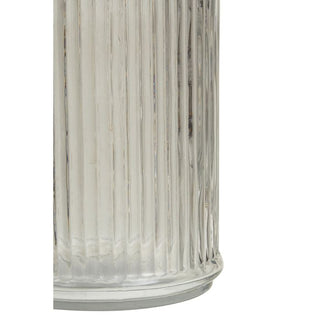 Reeded Glass Storage Jar with Mango Wood Lid | LargeOriana BHomewares