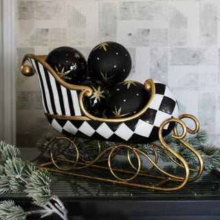 Black Glass and Gold Glitter Bauble | Matte and GlossOriana BChristmas