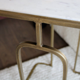 Gold and White Marble Side Table in Archived from Oriana B www.orianab.com