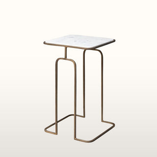 Gold and White Marble Side Table in Archived from Oriana B www.orianab.com