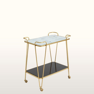 Gold Bar Cart with white and black marbleOriana BFurniture