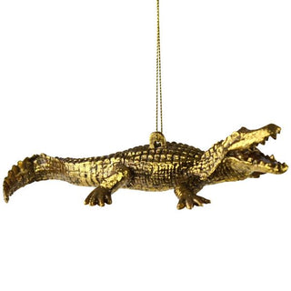 Gold Crocodile Christmas Tree Decoration in Christmas Decorations from Oriana B www.orianab.com