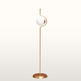 Gold Floor Lamp with Opaline BallOriana BLighting