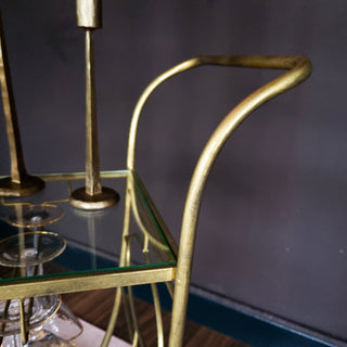 Deco Gold & Glass Bar CartOriana BFurniture