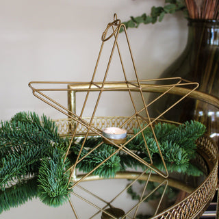 Gold Star TeaLight Candle Holder in Christmas Decorations from Oriana B www.orianab.com