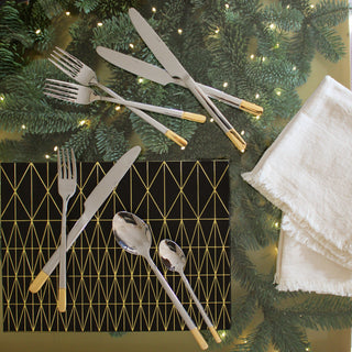 Gold Tipped Cutlery | Set of 4 in Homewares from Oriana B www.orianab.com