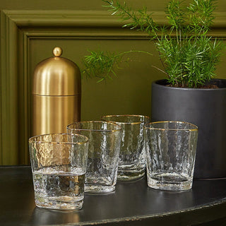 Gold Trimmed Tumblers | Set of 4 in Homewares from Oriana B www.orianab.com