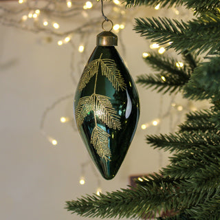 Green and Gold Hand Painted Bauble in Christmas from Oriana B. www.orianab.com