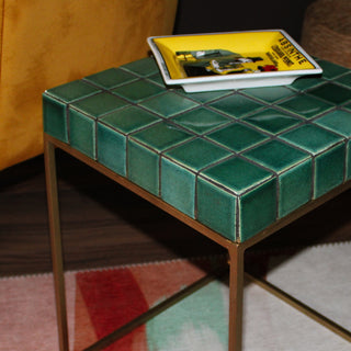 Green Ceramic Tiled Side Table in Furniture from Oriana B www.orianab.com