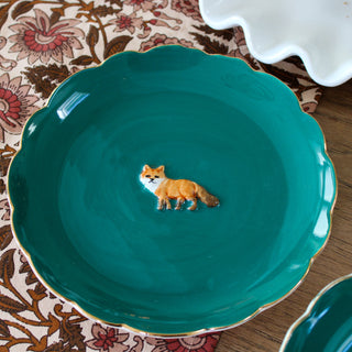 Green Forest Animal Plate | Set of 4 in Homewares from Oriana B. www.orianab.com