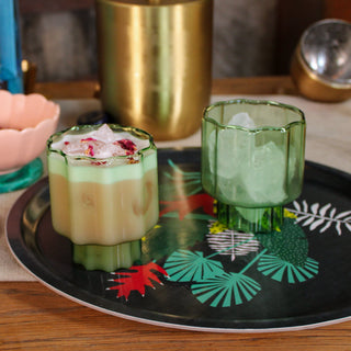 Green Glass Tumblers | Set of 4 in Homewares from Oriana B www.orianab.com