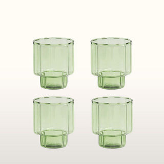 Green Glass Tumblers | Set of 4 in Homewares from Oriana B www.orianab.com