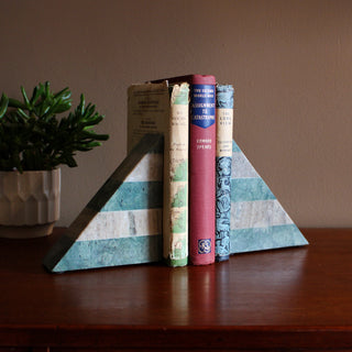 Green Marble Bookends in Homewares from Oriana B. www.orianab.com