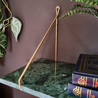 Green Marble Shelf Brass Brackets in Homewares from Oriana B www.orianab.com