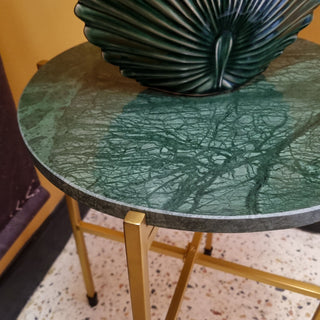 Green Marble & Gold Side TableOriana BFurniture