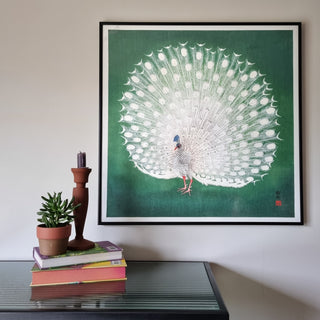 Green Peacock Print | 61x61 in Homewares from Oriana B www.orianab.com