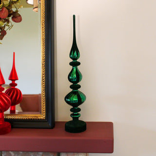 Green Velvet Glass Finial in Christmas from Oriana B. www.orianab.com