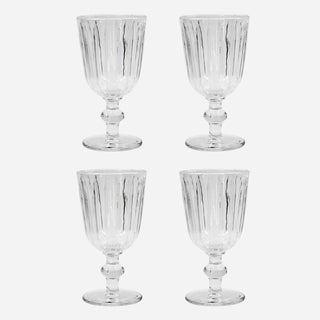 Grooved Wine Glass | Set of 4 in Homewares from Oriana B www.orianab.com