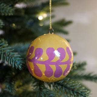 Hand Painted Paper Maché Bauble | Set of 2 in Christmas Decorations from Oriana B www.orianab.com