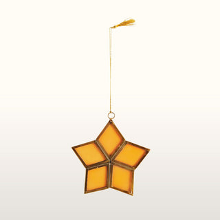 Handmade Hanging Star Bauble | Amber in Christmas Decorations from Oriana B www.orianab.com