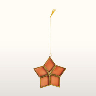 Hanging glass star in orange in Christmas from Oriana B. www.orianab.com