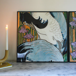 Japanese Heron II Print | 61x61 in Homewares from Oriana B www.orianab.com