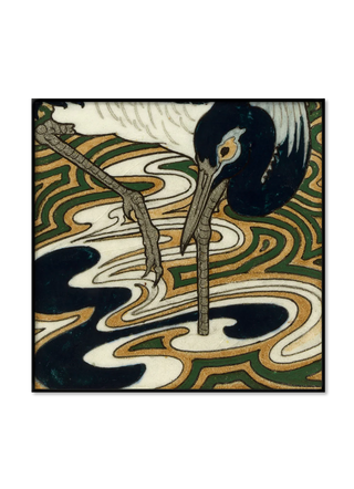 Japanese Heron III Print | 61x61 in Homewares from Oriana B www.orianab.com