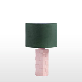 Pink Checkerboard Lamp | Green ShadeOriana BLighting