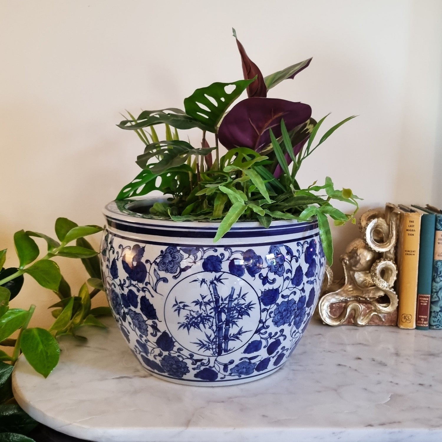 blue and white planter pots australia Large Blue & White Planter | Irish Homewares Shop