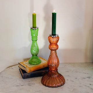 Large Glass Candlestick | Orange END OF LINE in Outlet from Oriana B www.orianab.com