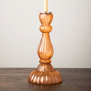 Large Glass Candlestick | Orange END OF LINE in Outlet from Oriana B www.orianab.com