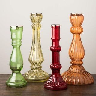 Large Glass Candlestick | Orange END OF LINE in Outlet from Oriana B www.orianab.com