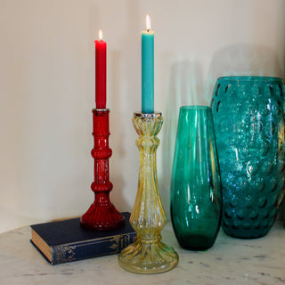 Large Glass Candlestick | Yellow END OF LINE in Homewares from Oriana B www.orianab.com