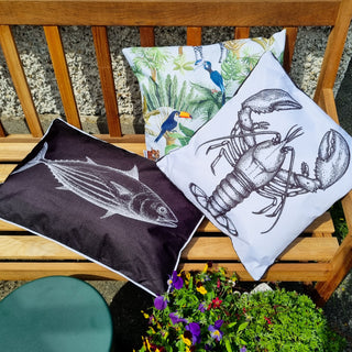 Lobster Outdoor Garden Cushion in Archived from Oriana B www.orianab.com