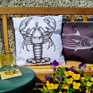 Lobster Outdoor Garden Cushion in Archived from Oriana B www.orianab.com