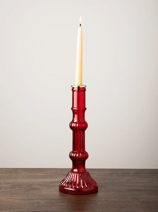 Medium Glass Candlestick | Red END OF LINE in Outlet from Oriana B www.orianab.com